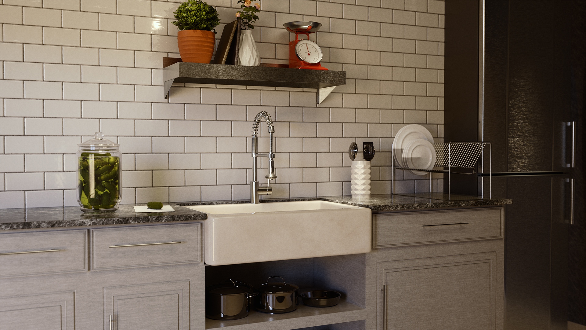 Interior Kitchen 3D Render