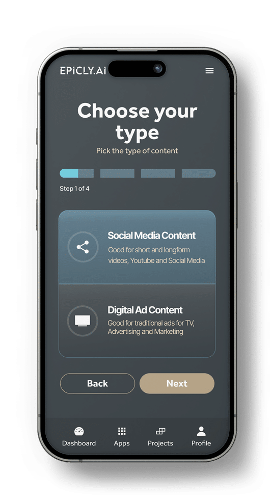 Epicly.ai on an Iphone 15